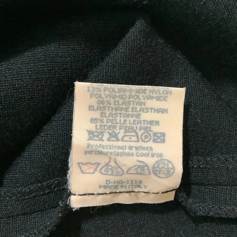 Iceberg Women's Wool Blend Black Leather Trim Trouser Pants EU 42 - Picture 5 of 7